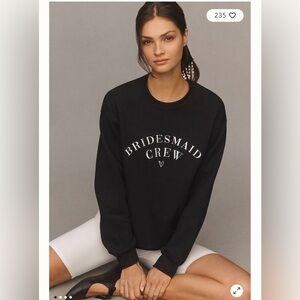 NWOT size XL Anthropologie Weddings Bridesmaid crew neck sweatshirt